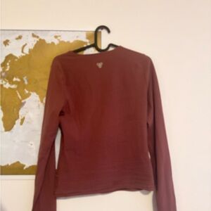 Women’s Long Sleeve Crewneck Top - Burgundy